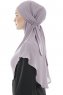 Ebrar - Hijab Al Amira Crepe Chiffon Grigio Pietra