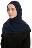 Eylem - Hijab Chiffon One Piece Blu Navy