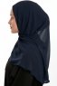 Eylem - Hijab Chiffon One Piece Blu Navy