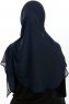 Eylem - Hijab Chiffon One Piece Blu Navy