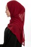 Eylem - Hijab Chiffon One Piece Bordò