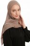 Eylem - Hijab Chiffon One Piece Taupe Scuro