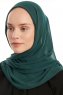 Eylem - Hijab Chiffon One Piece Verde Scuro