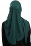 Eylem - Hijab Chiffon One Piece Verde Scuro