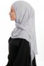 Eylem - Hijab Chiffon One Piece Grigio Chiaro