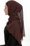 Sahar - Hijab Chiffon One Piece Marrone
