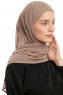 Sahar - Hijab Chiffon One Piece Taupe Scuro