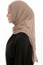 Sahar - Hijab Chiffon One Piece Taupe Scuro