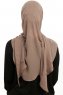 Sahar - Hijab Chiffon One Piece Taupe Scuro