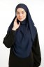 Bengi - Micro Krep Turban Hijab Blu Navy