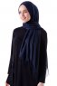 Demet - Hijab Pashmina Blu Navy