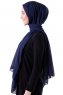 Hadise - Hijab Chiffon Blu Navy Scuro