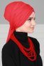 Amy - Turbante Di Cotone Rosso - Ayse Turban