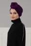 Amy - Turbante Di Cotone Viola - Ayse Turban