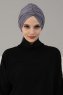 Amy - Turbante Di Cotone Grigio - Ayse Turban