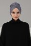 Amy - Turbante Di Cotone Grigio - Ayse Turban