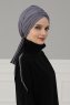 Amy - Turbante Di Cotone Grigio - Ayse Turban