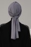 Amy - Turbante Di Cotone Grigio - Ayse Turban