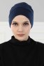 Stella - Turbante Di Cotone Blu Navy