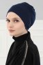 Stella - Turbante Di Cotone Blu Navy
