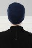 Stella - Turbante Di Cotone Blu Navy