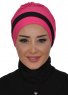 Elsa - Turbante Di Cotone Fucsia & Nero