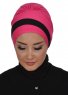 Elsa - Turbante Di Cotone Fucsia & Nero