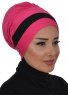 Elsa - Turbante Di Cotone Fucsia & Nero