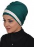 Elsa - Turbante Di Cotone Verde Scuro & Creme
