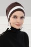 Elsa - Turbante Di Cotone Marrone & Creme
