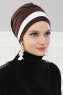 Elsa - Turbante Di Cotone Marrone & Creme