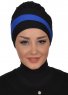 Elsa - Turbante Di Cotone Nero & Blu 
