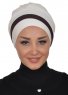 Elsa - Turbante Di Cotone Creme & Marrone