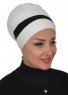 Elsa - Turbante Di Cotone Creme & Nero
