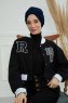 Laura - Turbante Di Cotone Blu Navy