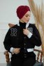 Laura - Turbante Di Cotone Bordò
