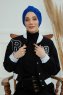 Laura - Turbante Di Cotone Blu