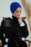 Laura - Turbante Di Cotone Blu
