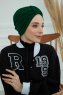 Laura - Turbante Di Cotone Verde Scuro