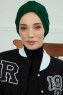 Laura - Turbante Di Cotone Verde Scuro