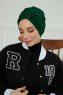 Laura - Turbante Di Cotone Verde Scuro