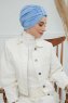 Laura - Turbante Di Cotone Sky Blue