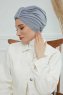 Laura - Turbante Di Cotone Grigio Chiaro