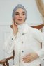Laura - Turbante Di Cotone Grigio Chiaro