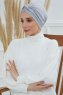 Astrid - Turbante Di Cotone Grigio Chiaro
