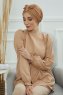 Agnes - Turbante Di Cotone Marrone Chiaro
