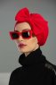 Julia - Turbante Di Cotone Rosso - Ayse Turban