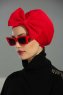 Julia - Turbante Di Cotone Rosso - Ayse Turban