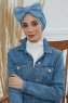 Julia - Turbante Di Cotone Sky Blue