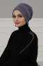 Wilma - Turbante Di Cotone Grigio - Ayse Turban
